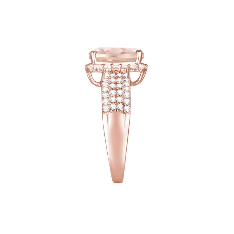Morganite &amp; Diamond Halo Ring in 10K Rose Gold &#40;5/8 ct. tw.&#41; – Image 3 of 3