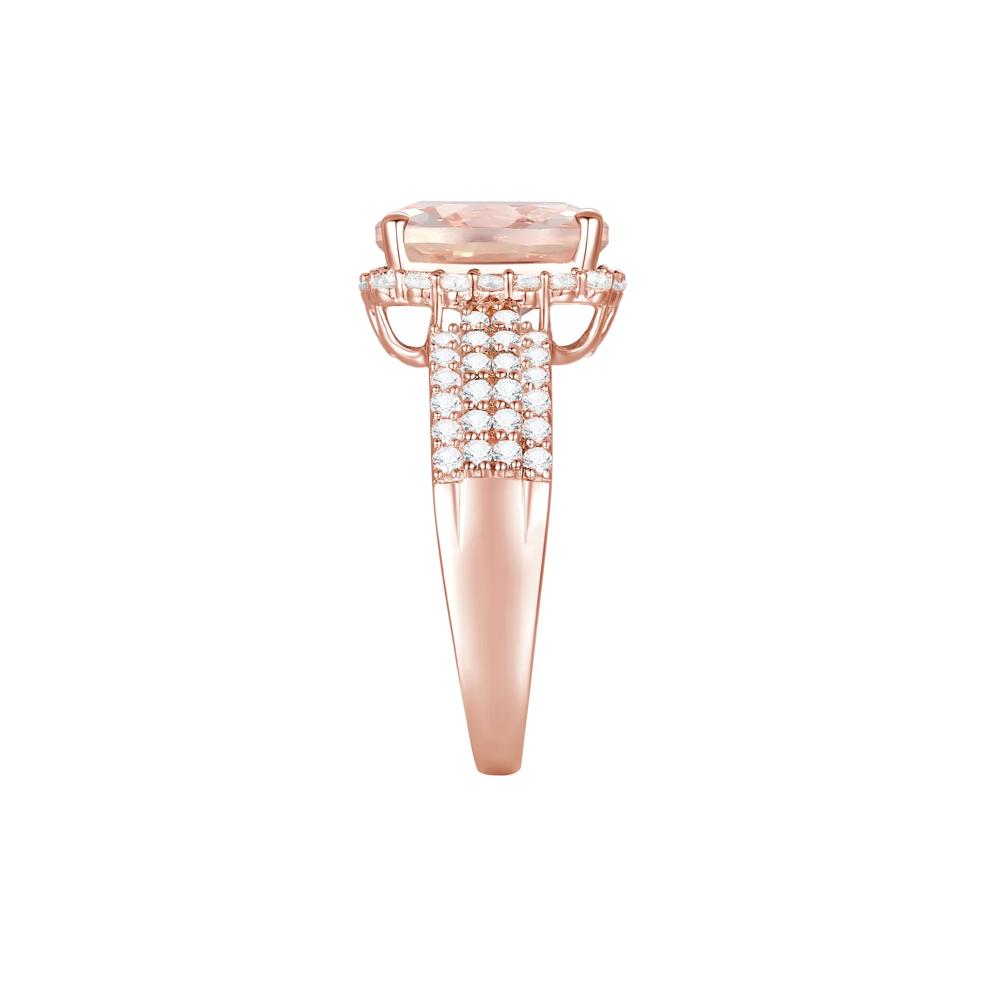 Morganite &amp; Diamond Halo Ring in 10K Rose Gold (5/8 ct. tw.) – Image 3 of 3