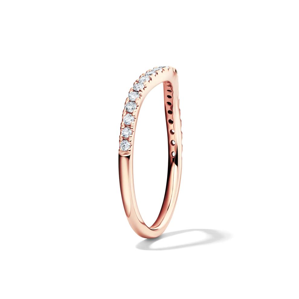 Lab Grown Diamond Contour Band in 14K Rose Gold (1/5 ct. tw.) – Image 3 of 4