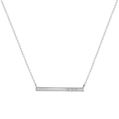 Diamond Two-Stone Bar Necklace in Sterling Silver