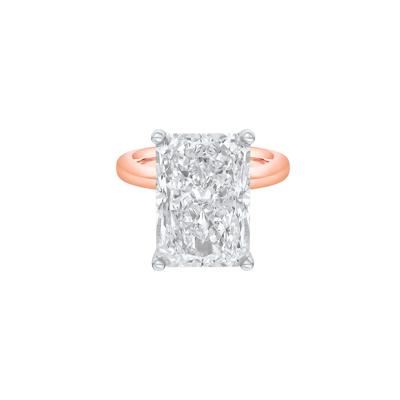 Lab Grown Diamond Radiant-Cut Solitaire Ring in 14K Rose & White Gold (10 ct.)