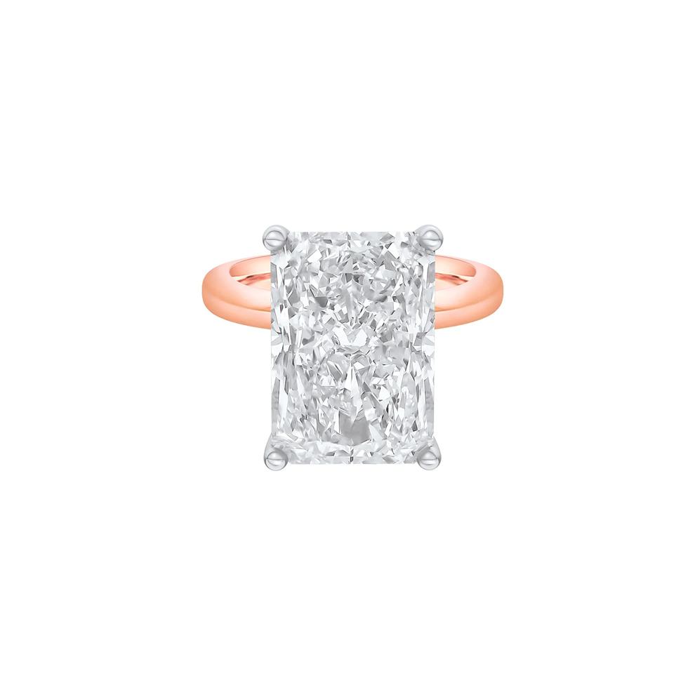 Lab Grown Diamond Radiant-Cut Solitaire Ring in 14K Rose &amp; White Gold (10 ct.) – Image 1 of 4
