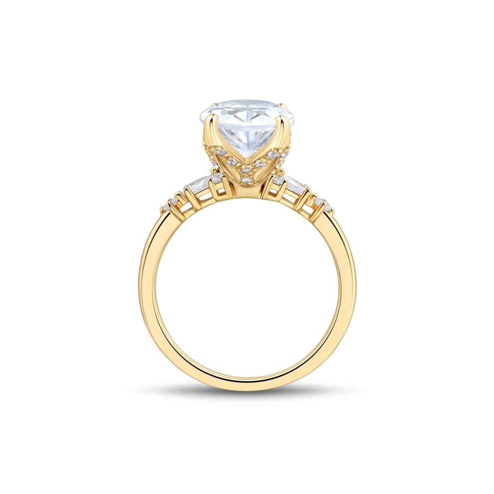 Lab Grown Diamond Oval Brilliant-Cut Engagement Ring in 14K Yellow Gold (4 1/4 ct. tw.) – Image 2 of 3