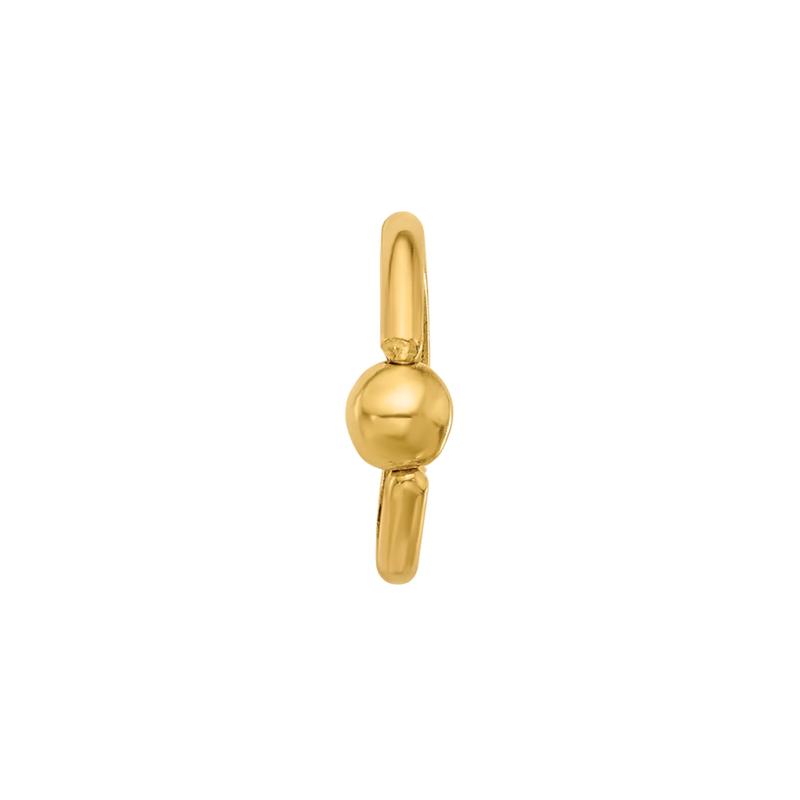 Polished Ball Cartilage Hoop in 14K Yellow Gold, 18 Gauge – Image 3 of 3