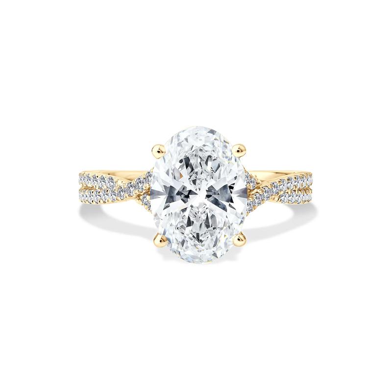 Lab Grown Diamond Oval-Shaped Engagement Ring in 18K Yellow Gold (3 1/3 ct. tw.) – Image 1 of 4