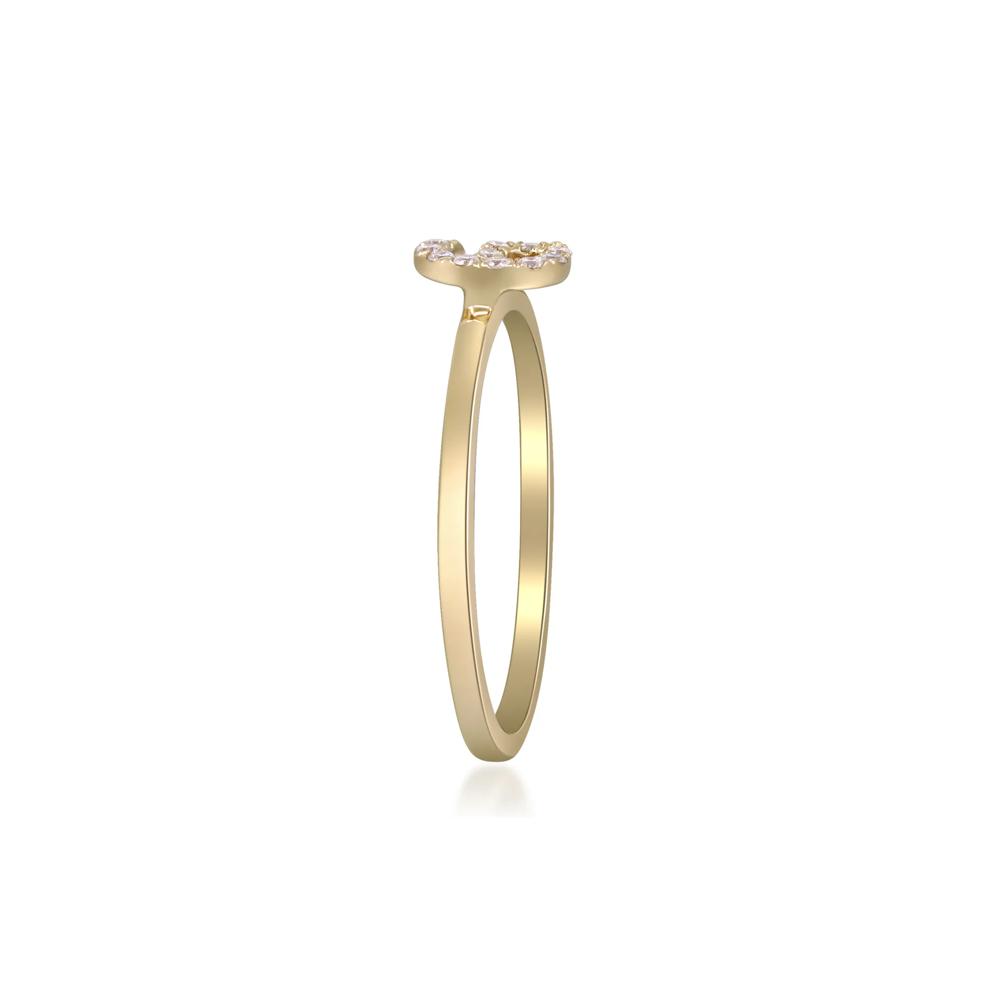 Diamond Accent "G" Initial Ring in 10K Yellow Gold – Image 3 of 5