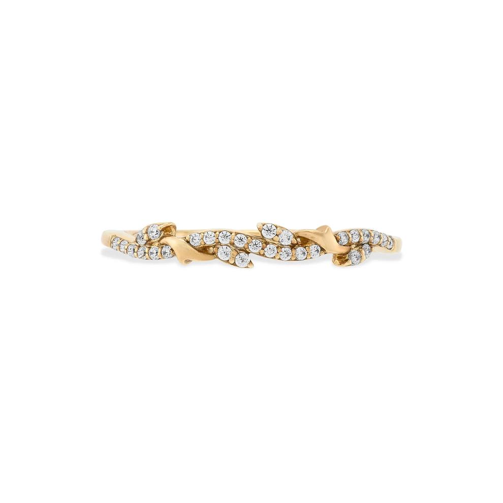 Diamond Nature Band in 10K Yellow Gold (1/10 ct. tw.) – Image 1 of 4