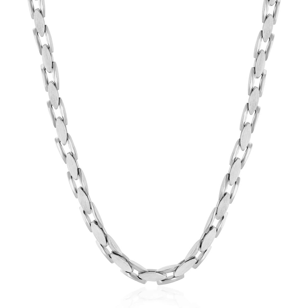 Polished &amp; Brushed Flat Anchor Chain in Stainless Steel, 24" – Image 1 of 3