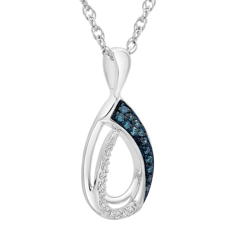 Diamond Necklace &amp; Earring Set with Pear Shape in Sterling Silver &#40;1/4 ct. tw.&#41; – Image 5 of 6