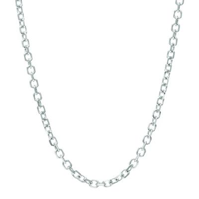 Solid Diamond Cut Cable Chain in 14K White Gold, 2.6mm, 22”