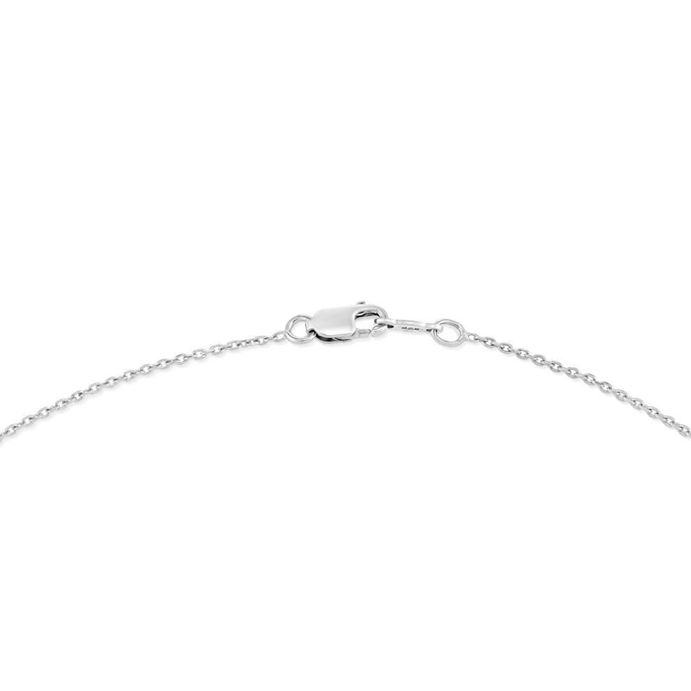 Lab-Created Blue Sapphire &amp; Lab-Created White Sapphire Halo Pendant Necklace in Sterling Silver – Image 2 of 4