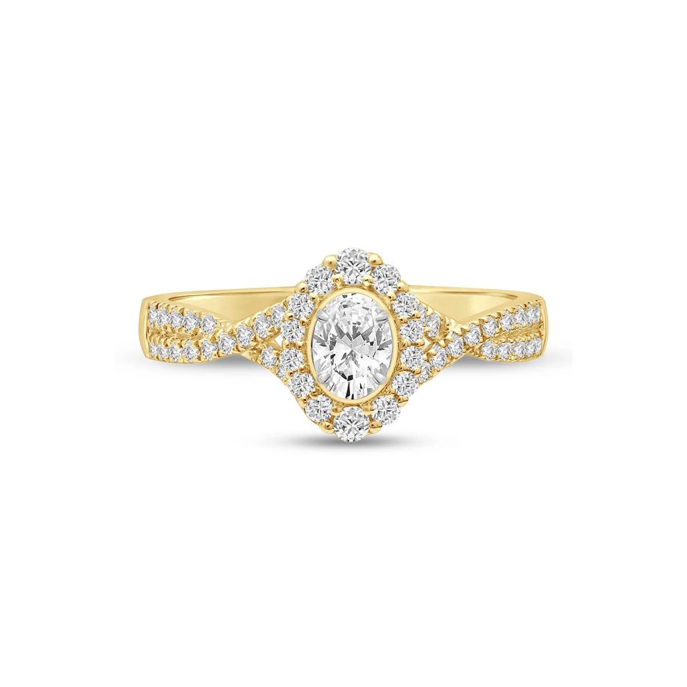 5/8 ct. tw. Oval-Shaped Diamond Engagement Ring in 14K Yellow Gold – Image 1 of 3