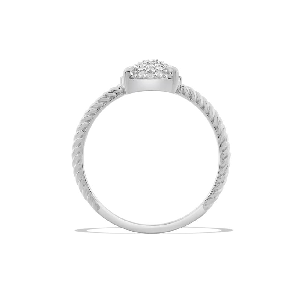 Diamond Oval Ring in Sterling Silver (1/5 ct. tw.) – Image 2 of 4