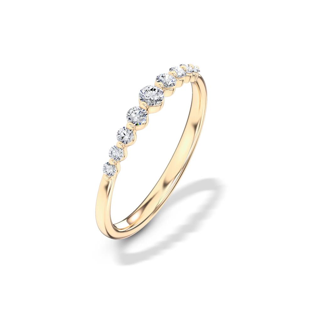 Lab Grown Diamond Graduated Single Prong Stack Band in 10K Yellow Gold (1/5 ct. tw.) – Image 4 of 4