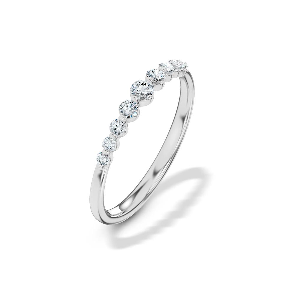 Lab Grown Diamond Graduated Single Prong Stack Band in 10K White Gold (1/5 ct. tw.) – Image 4 of 4
