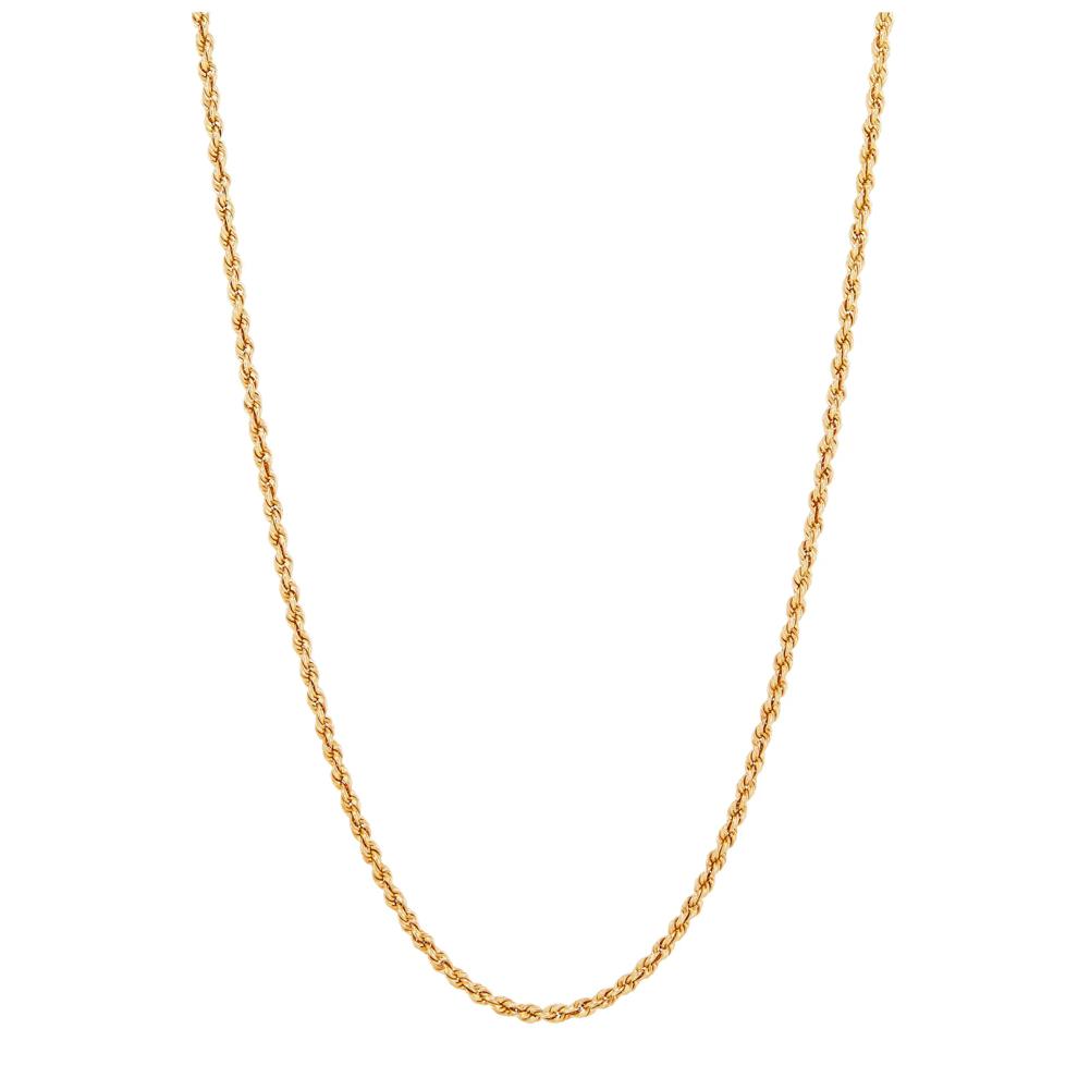 Hollow Glitter Rope Chain Necklace in 14K Yellow Gold, 1.3MM, 18" – Image 1 of 2
