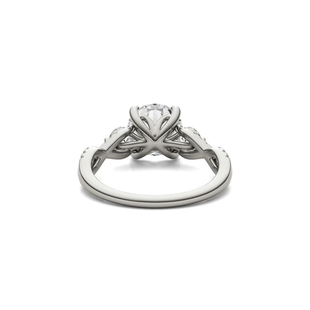 Lab Created Moissanite Twist-Shank Multi-Stone Engagement Ring in 14K White Gold – Image 6 of 6