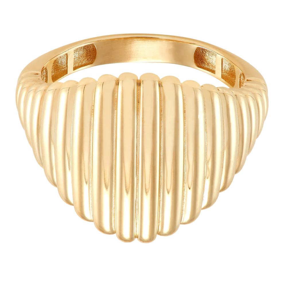Polished Wide Ribbed Ring in 14K Yellow Gold – Image 1 of 3