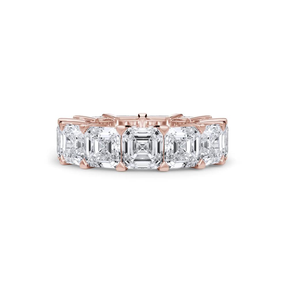 Lab Grown Diamond Asscher-Cut Eternity Band in 18K Rose Gold (13 ct. tw.) – Image 1 of 4