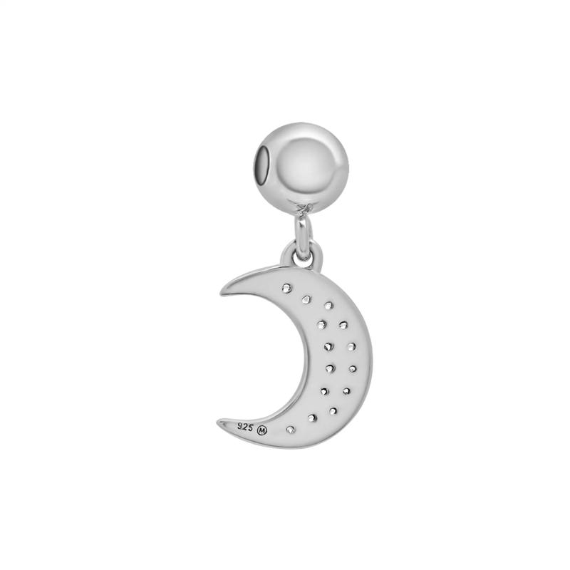 Diamond Accent Crescent Moon Charm in Sterling Silver – Image 3 of 3