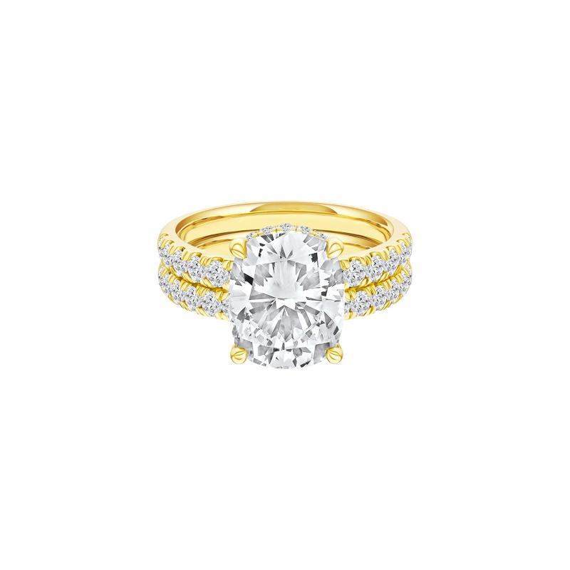 Lab Grown Diamond Elongated Cushion Bridal Set in 14K Yellow Gold (5 ct. tw.) – Image 1 of 6