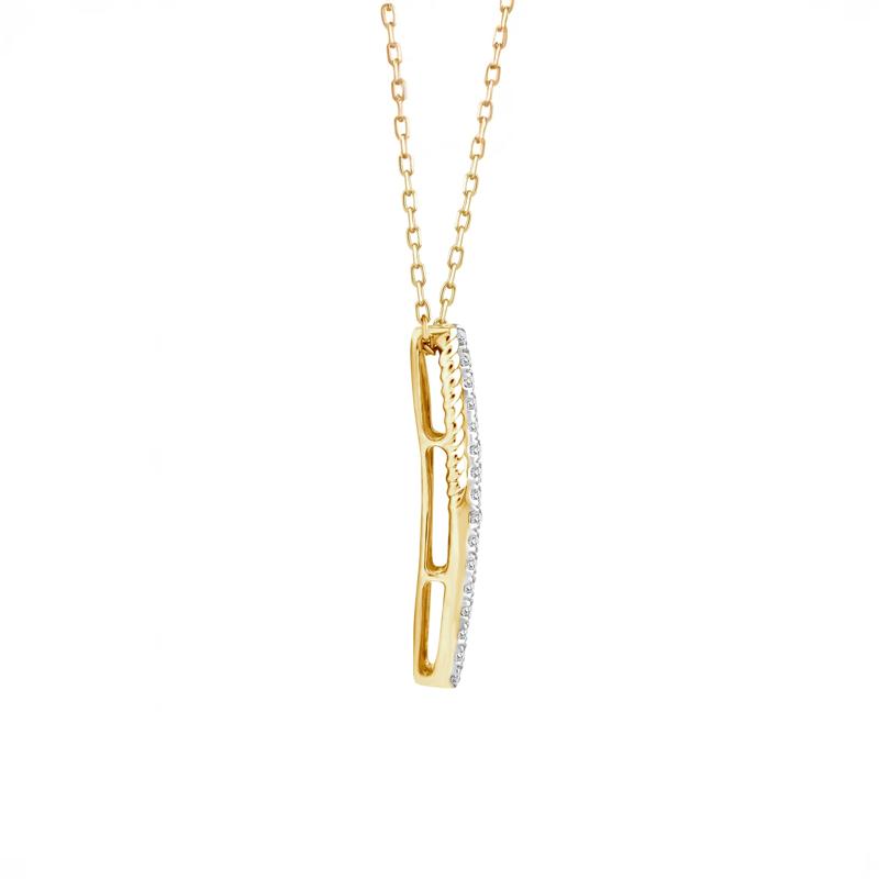 Diamond Twist Pendant in 10K Yellow Gold &#40;1/10 ct. tw.&#41; – Image 2 of 3