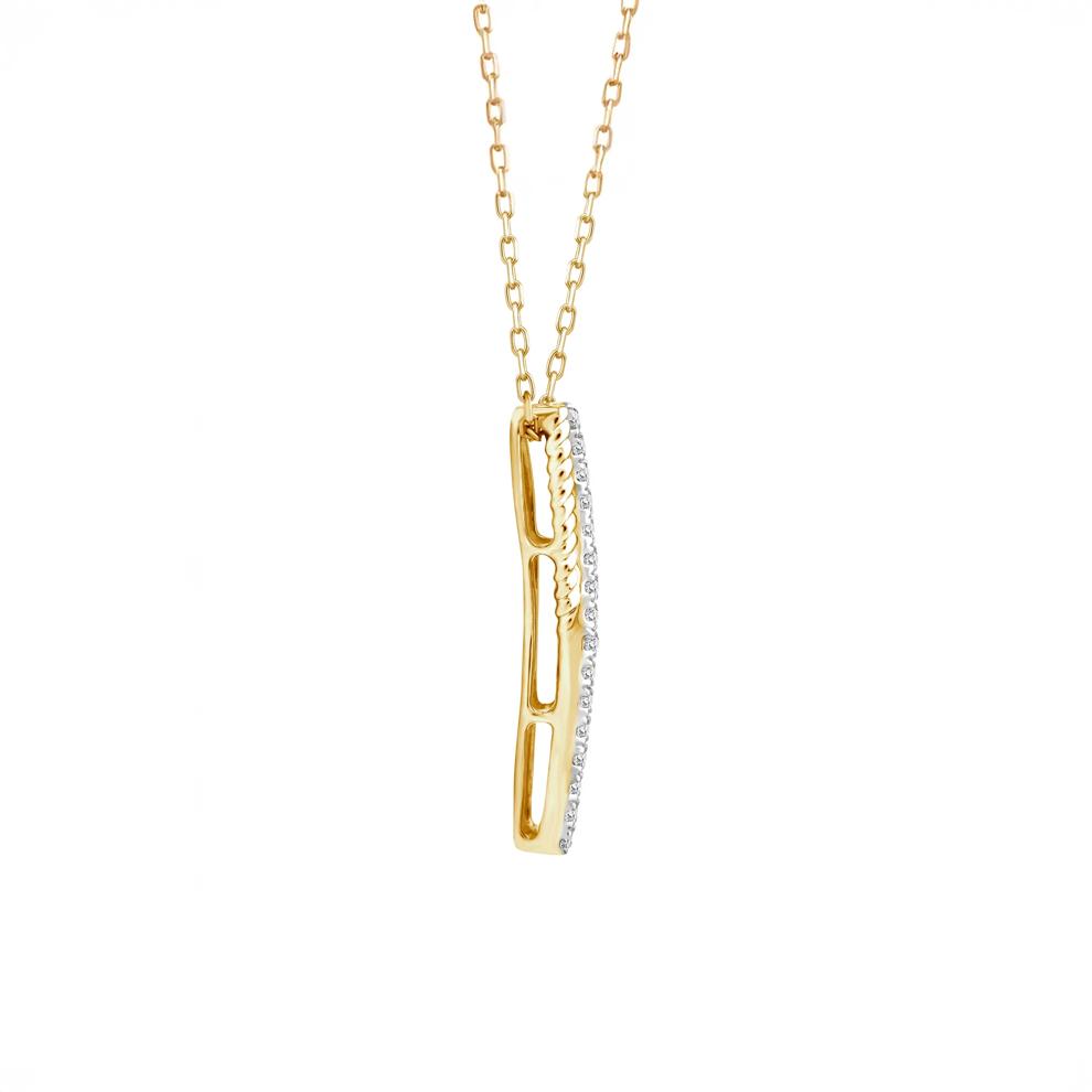 Diamond Twist Pendant in 10K Yellow Gold (1/10 ct. tw.) – Image 2 of 3