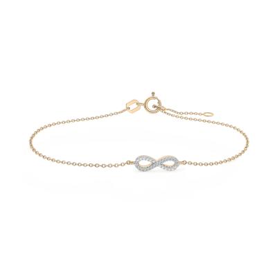 Diamond Accent Infinity Bracelet in 10K Yellow Gold, 7.25"