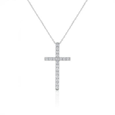 Diamond Cross Pendant in 14K Gold