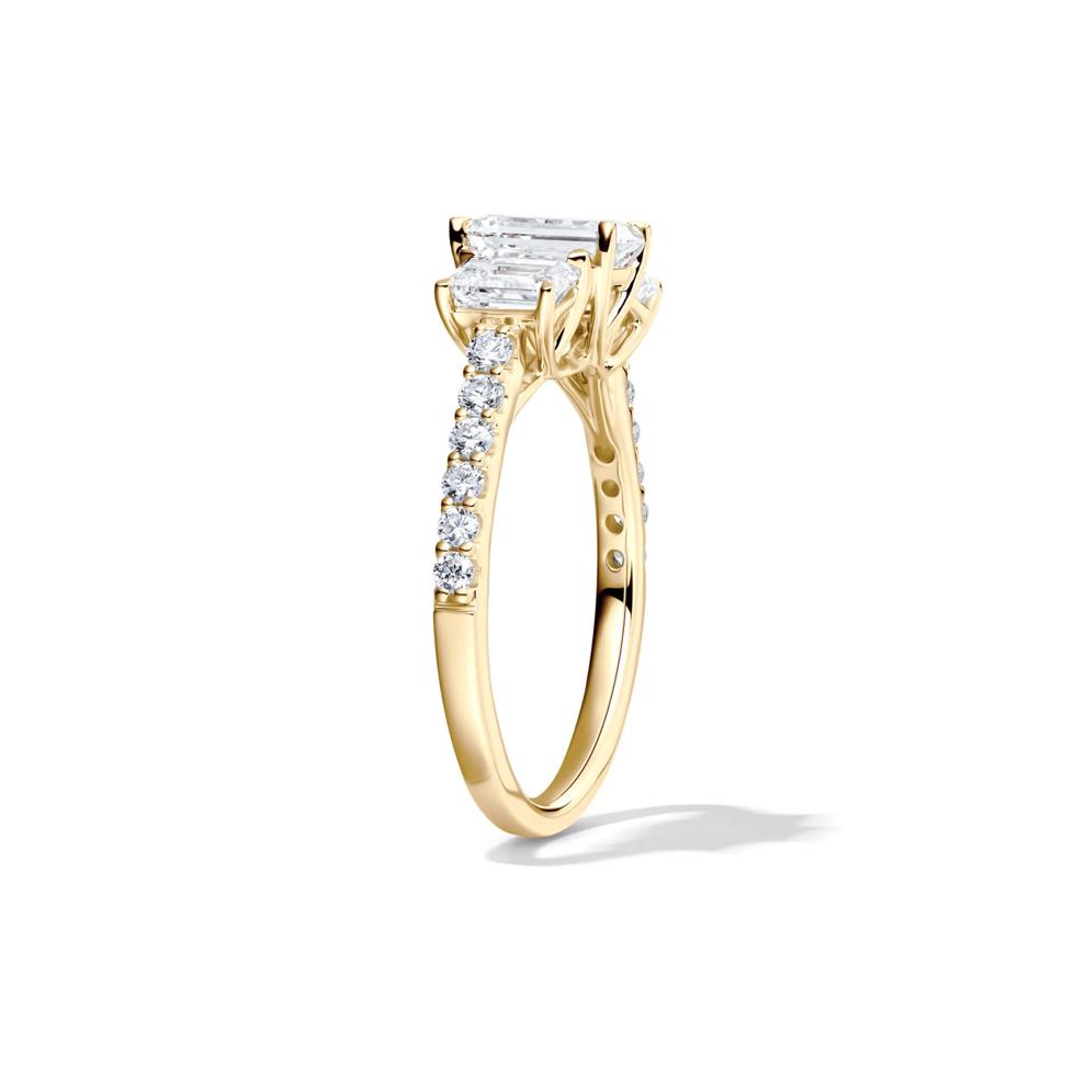 Lab Grown Diamond Emerald-Cut Three Stone Ring in 14K Yellow Gold (2 ct. tw.) – Image 3 of 4