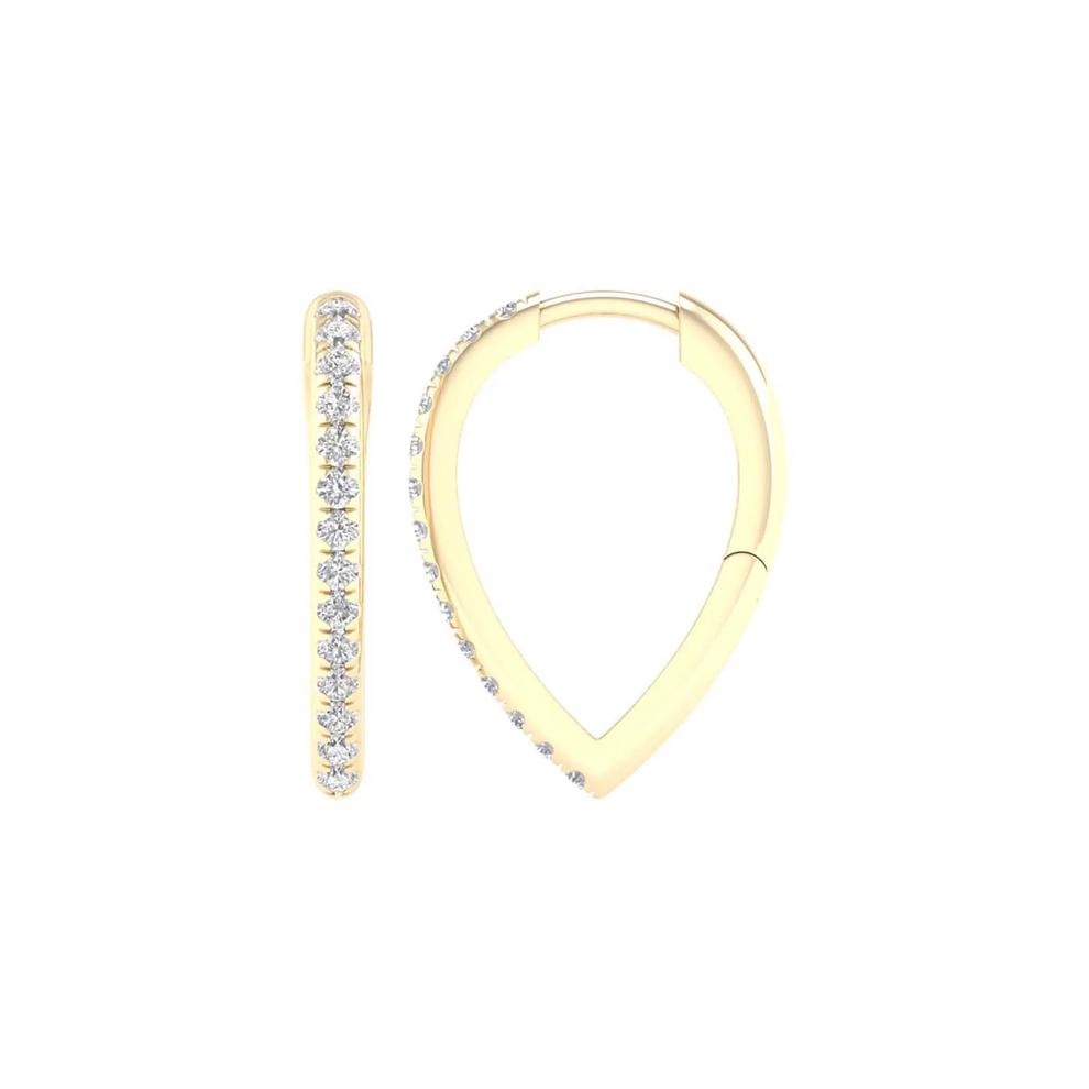 Lab Grown Diamond Hoop Earrings in 10K Yellow Gold (1/2 ct. tw.) – Image 3 of 4