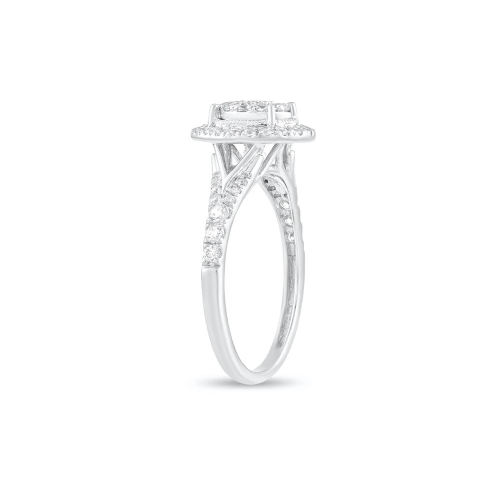 Diamond Oval Composite Engagement Ring in 10K White Gold (1/2 ct. tw.) – Image 3 of 4