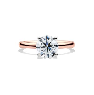 Diamond Round Brilliant Cut Solitaire Engagement Ring in 14K Rose Gold (2 ct.)