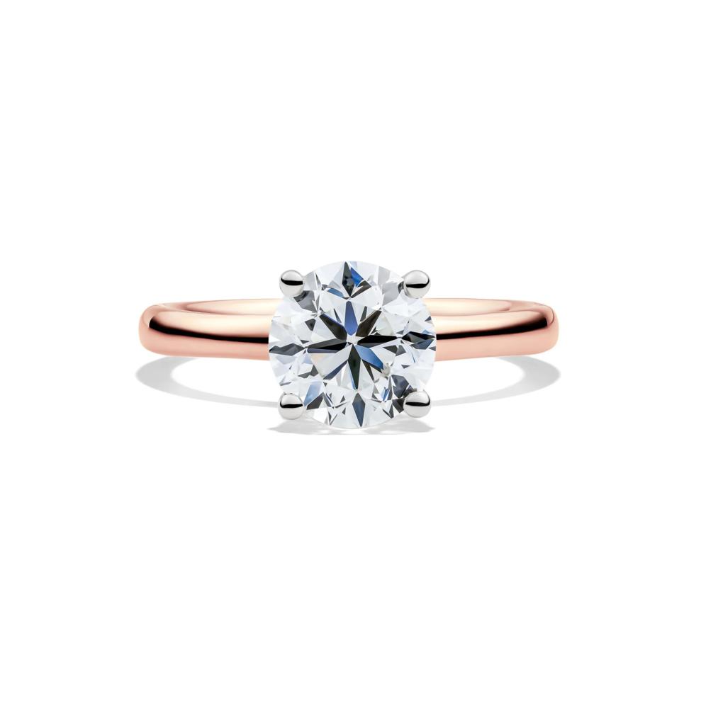 Diamond Round Brilliant Cut Solitaire Engagement Ring in 14K Rose Gold (2 ct.) – Image 1 of 5