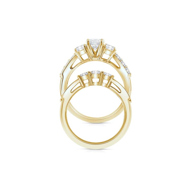Lab Grown Diamond Bridal Set in 10K Yellow Gold &#40;2 1/4 ct. tw.&#41; – Image 2 of 3
