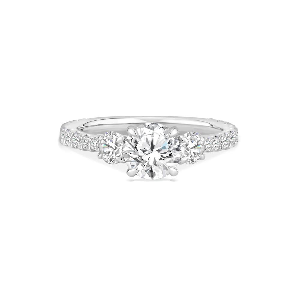 Lab Grown Diamond Round Three-Stone Engagement Ring in 14K White Gold (2 ct. tw.) – Image 1 of 4