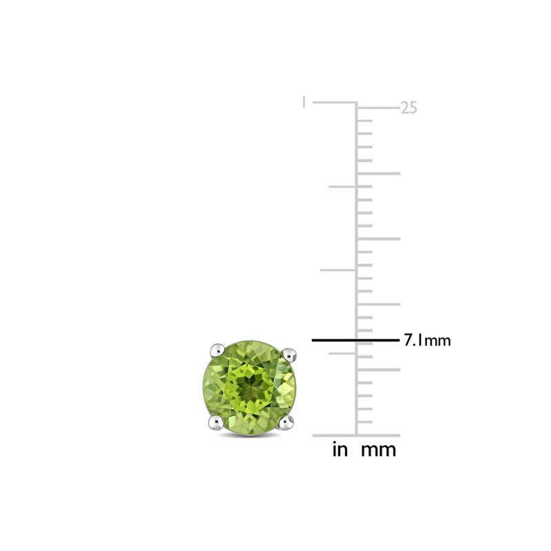 Peridot Stud Earrings with Heart Baskets in Sterling Silver – Image 2 of 3
