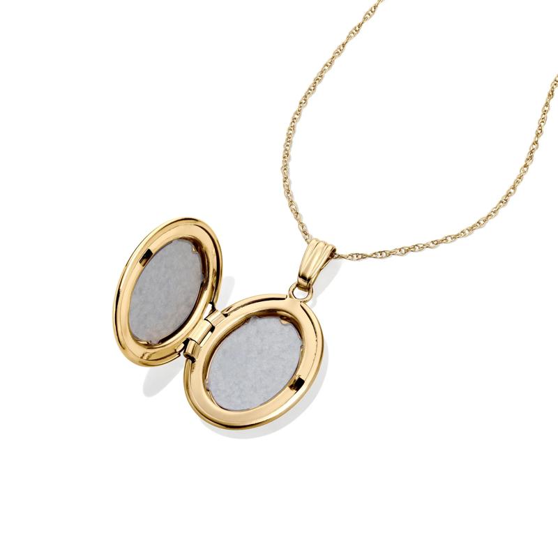 Diamond Oval Locket in 14K Yellow Gold – Image 4 of 5