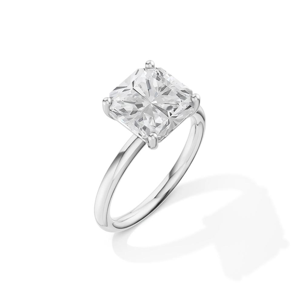 Lab Grown Diamond Square Solitaire Ring in Platinum (3 ct.) – Image 4 of 4