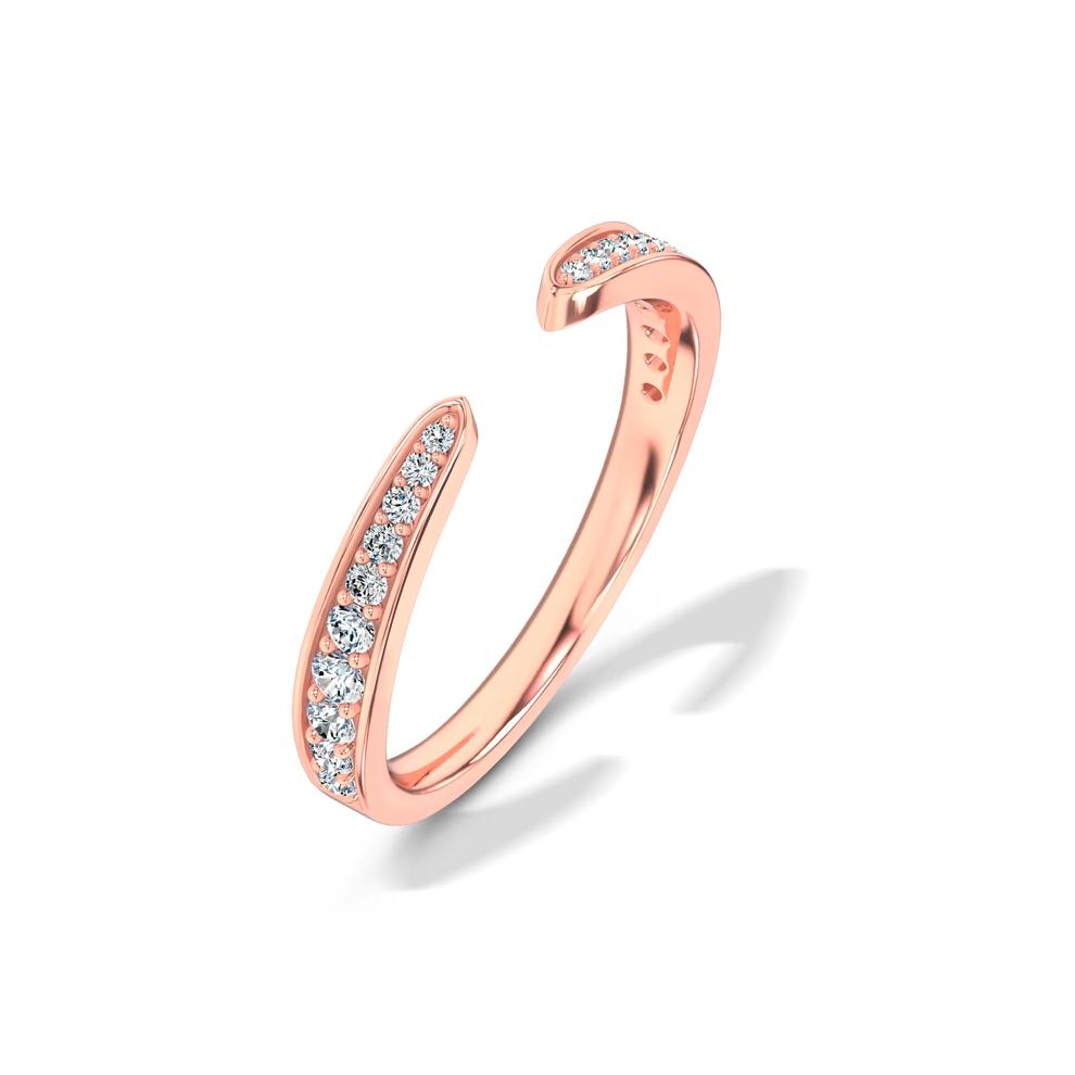 Diamond Graduated Channel Open Band in 10K Rose Gold (1/4 ct. tw.) – Image 4 of 4