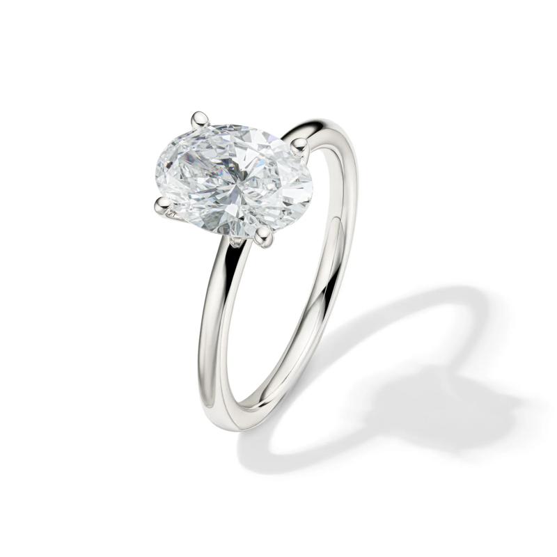Lab Grown Diamond Oval Solitaire Engagement Ring in Platinum &#40;2 ct.&#41; – Image 4 of 4