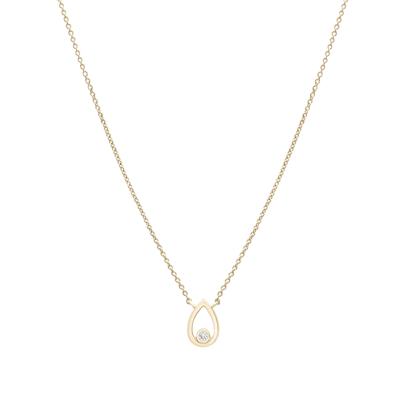 Diamond Accent Open Pear Pendant in 10K Yellow Gold