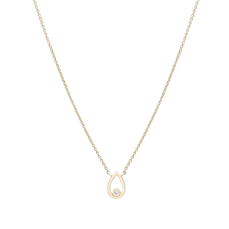 Diamond Accent Open Pear Pendant in 10K Yellow Gold – Image 1 of 4
