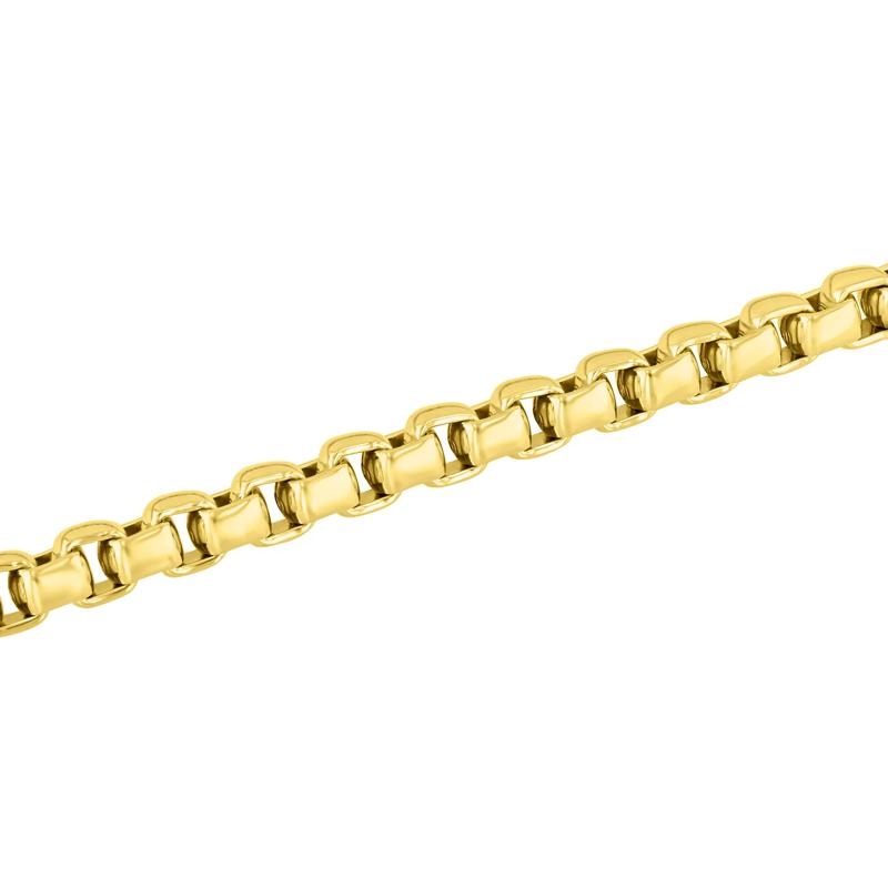 Men&#39;s Rounded Box Chain Bracelet in Ion-Plated Stainless Steel, 10MM, 9&quot; – Image 2 of 3