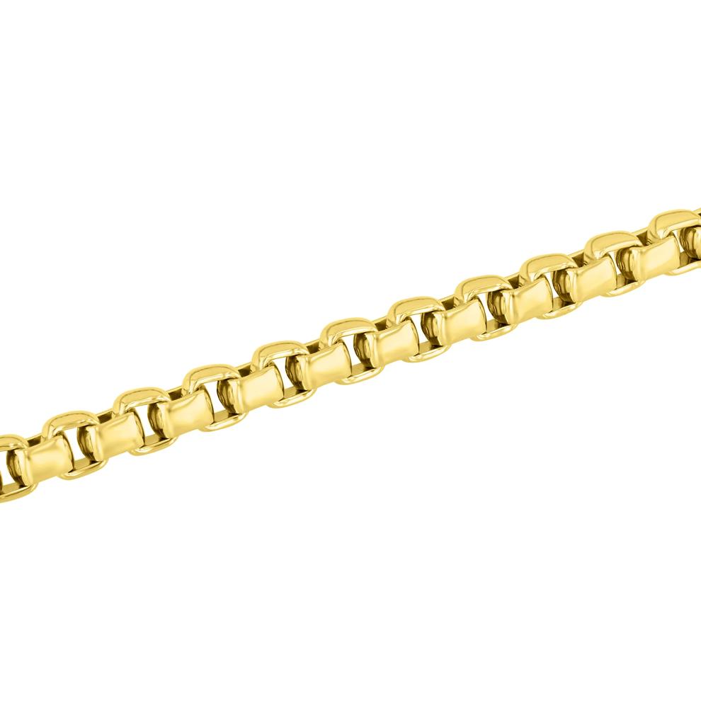 Men's Rounded Box Chain Bracelet in Ion-Plated Stainless Steel, 10MM, 9" – Image 2 of 3