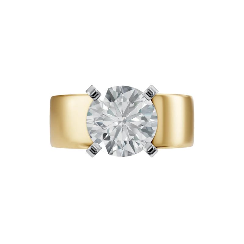 Wide Shank Semi-Mount Engagements Ring in 14K Gold (Setting Only) – Image 4 of 8