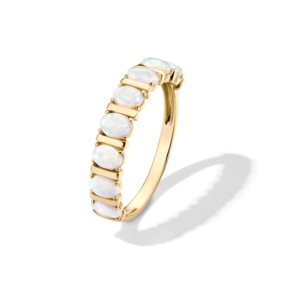 Opal Faux-Channel Band in 10K Yellow Gold – Image 4 of 4