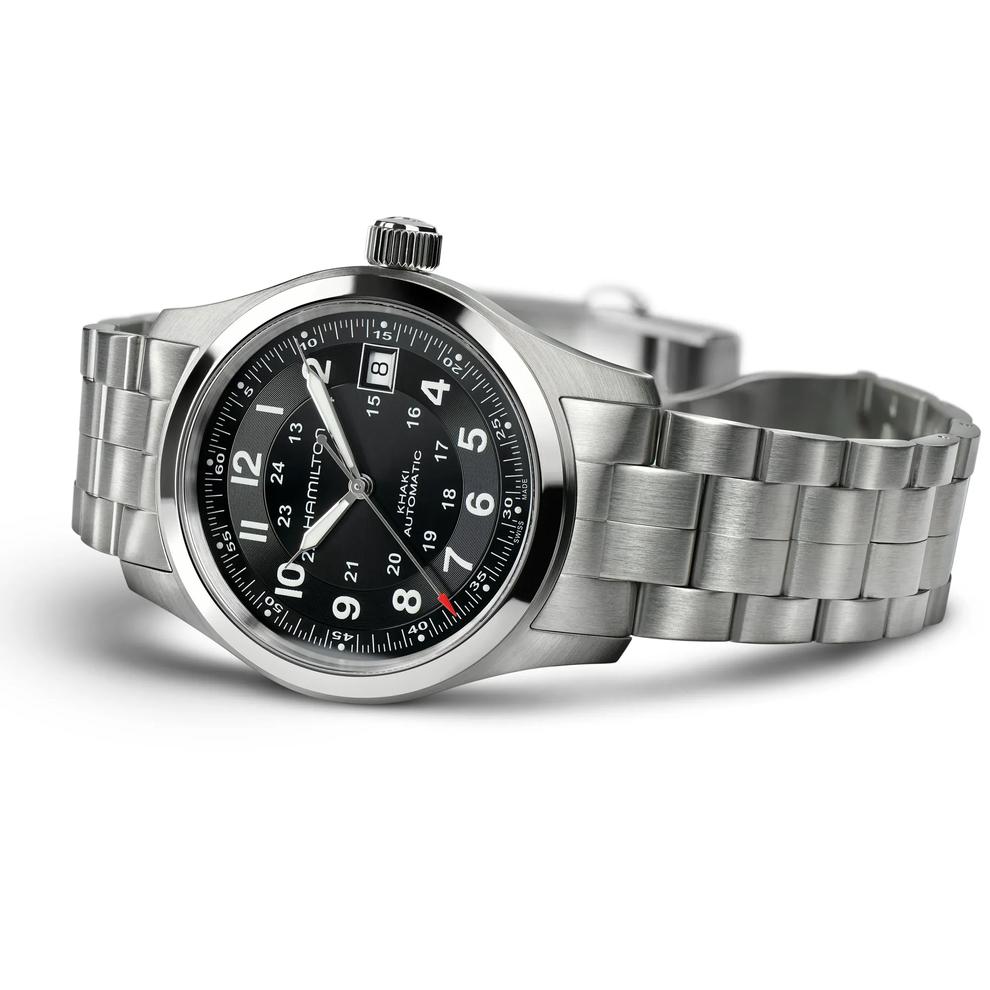 Khaki Field Auto Watch with Stainless Steel Bracelet – Image 2 of 3