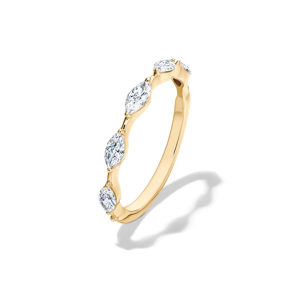 Lab Grown Diamond Marquise Stack Ring in 10K Yellow Gold (1/2 ct. tw.) – Image 4 of 4