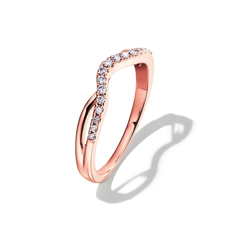 Diamond Contour Wedding Band in 14K Rose Gold &#40;1/7 ct. tw.&#41; – Image 4 of 4